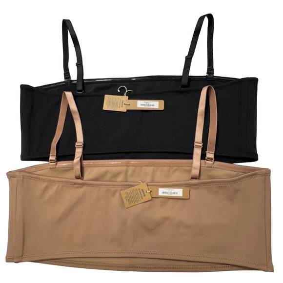 SKIMS Shaping Swim Bandeau Top Lot 2 Onyx Sienna Womens 3X - Picture 4 of 14